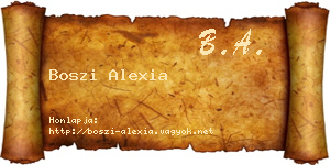Boszi Alexia névjegykártya